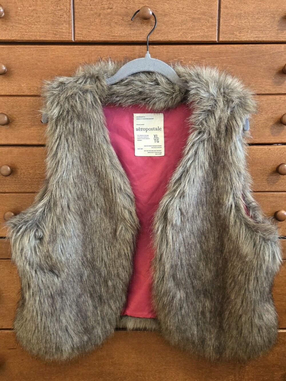 Aeropostale Faux Fur Vest Sz XL